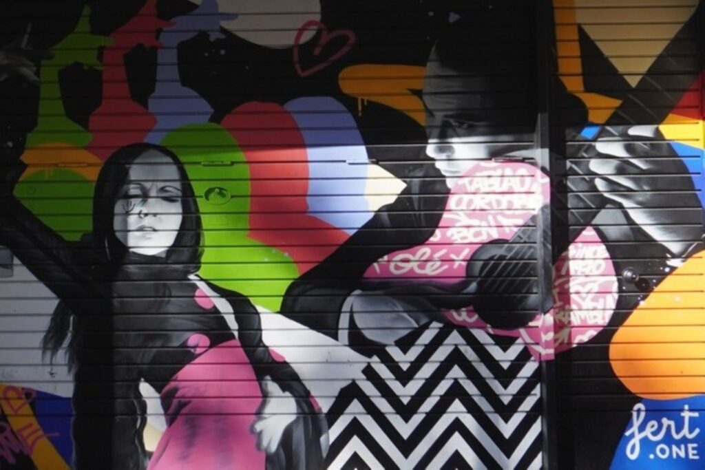 Street Art i Barcelona, Spanien.