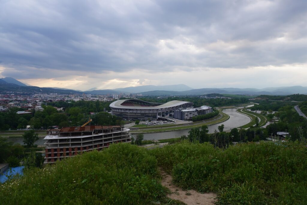 Skopje stadion. Fra Skopje, Nordmakedonien.